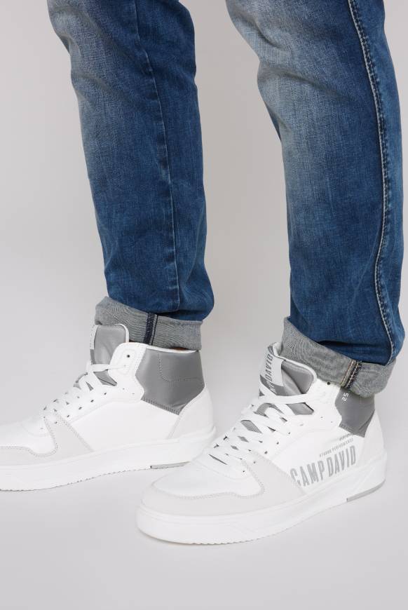 Soccx Hightop Sneaker Im Materialmix Mit Rubber Logos White
