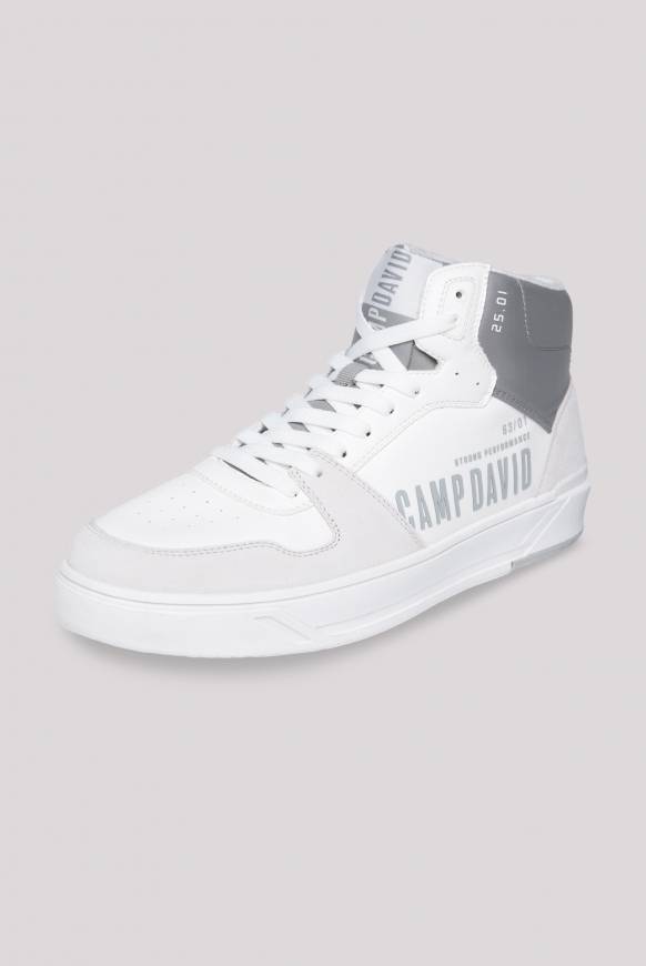 Soccx Hightop Sneaker im Materialmix mit Rubber Logos white