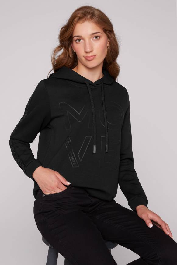 Soccx Hoodie aus Interlock mit Artwork und Tapes black