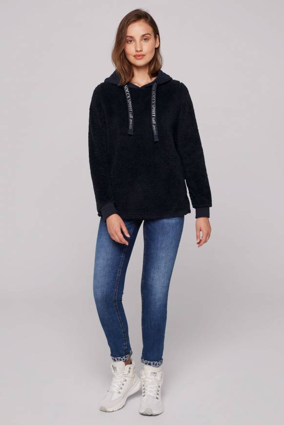 Soccx Hoodie Aus Teddyplüsch Mit Sweatkapuze Blue Navy