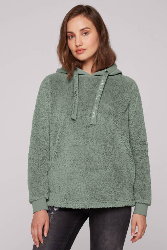 Soccx Hoodie aus Teddyplüsch mit Sweatkapuze muted aqua