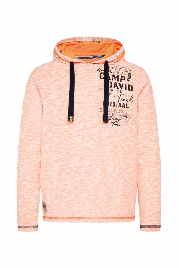 Soccx Kapuzenshirt Mit Brusttasche Und Logo Print Sunrise Orange