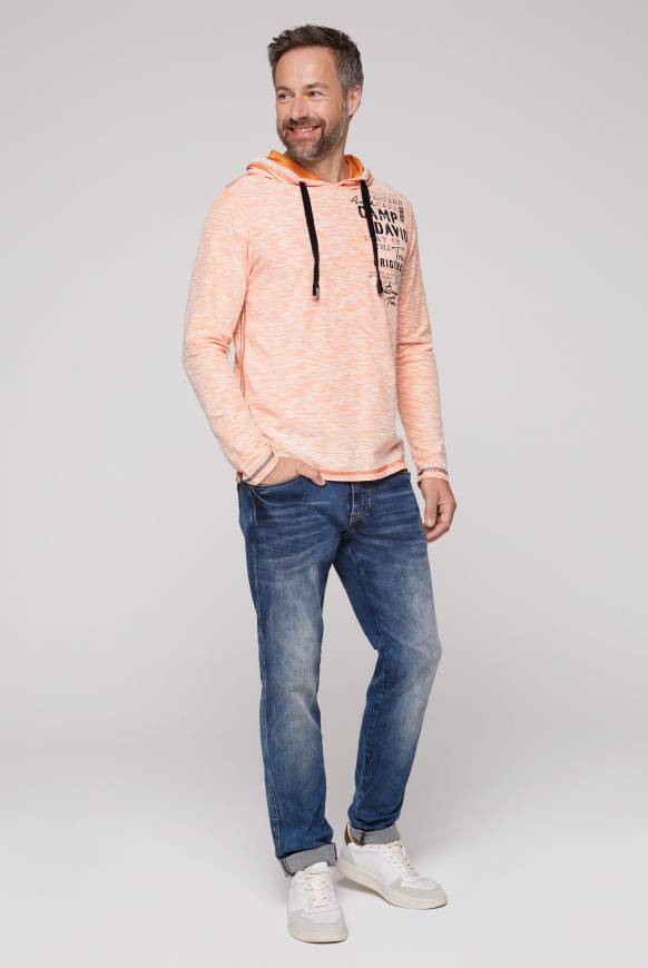 Soccx Kapuzenshirt Mit Brusttasche Und Logo Print Sunrise Orange