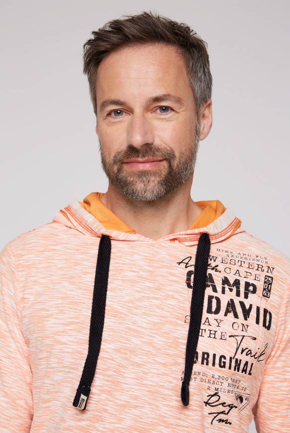 Soccx Kapuzenshirt Mit Brusttasche Und Logo Print Sunrise Orange