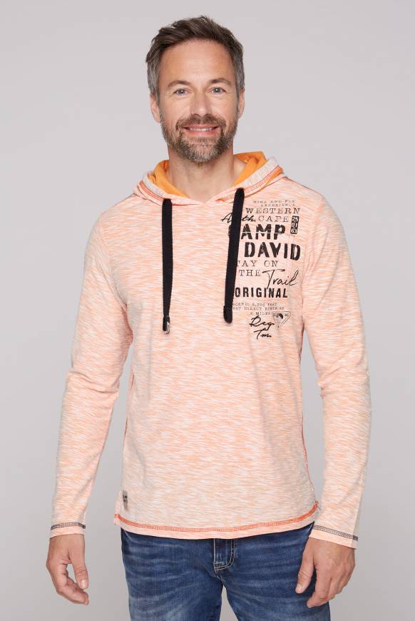 Soccx Kapuzenshirt mit Brusttasche und Logo Print sunrise orange