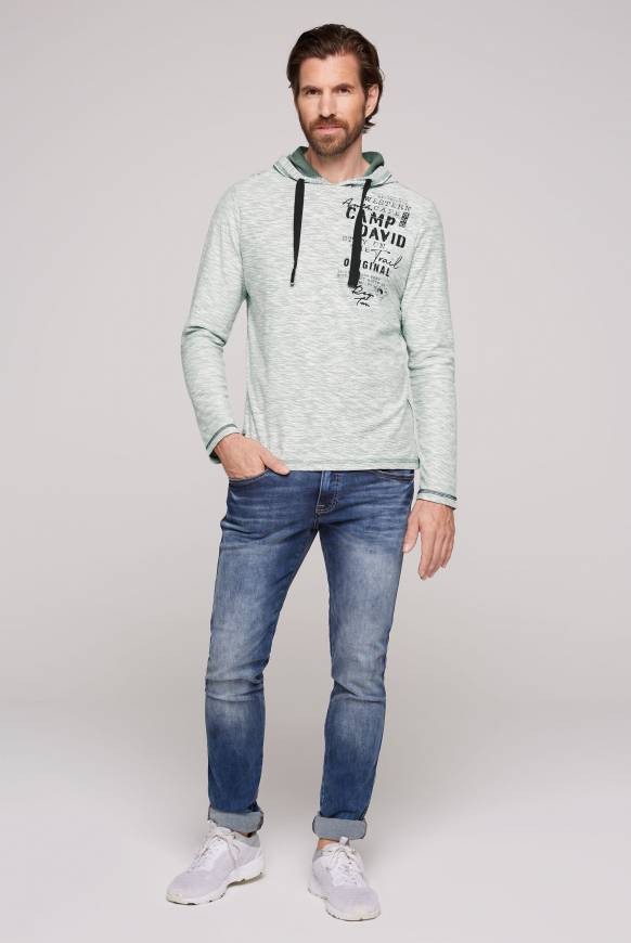 Soccx Kapuzenshirt Mit Brusttasche Und Logo Print Teal