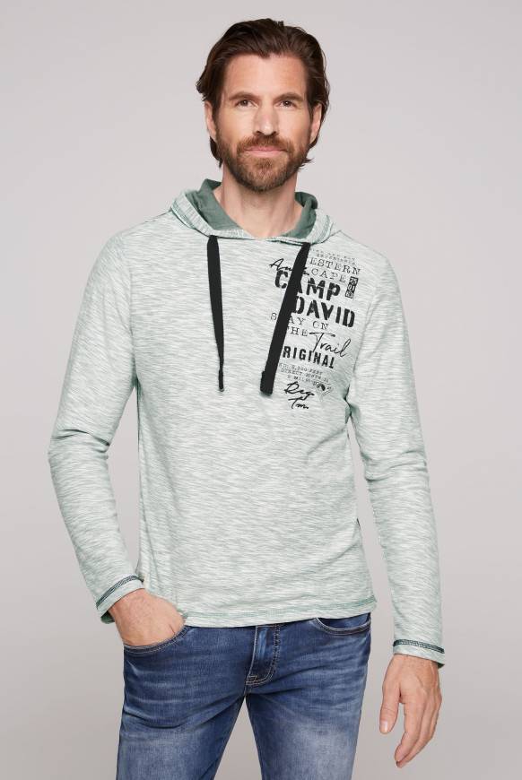 Soccx Kapuzenshirt mit Brusttasche und Logo Print teal