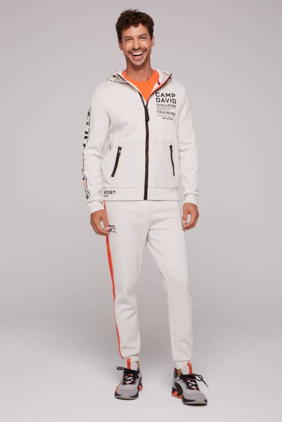 Soccx Kapuzensweatjacke Im Materialmix Mit Rubber Prints Shell