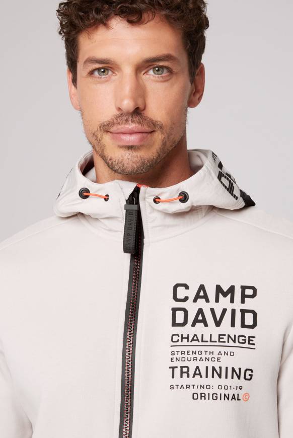 Soccx Kapuzensweatjacke Im Materialmix Mit Rubber Prints Shell