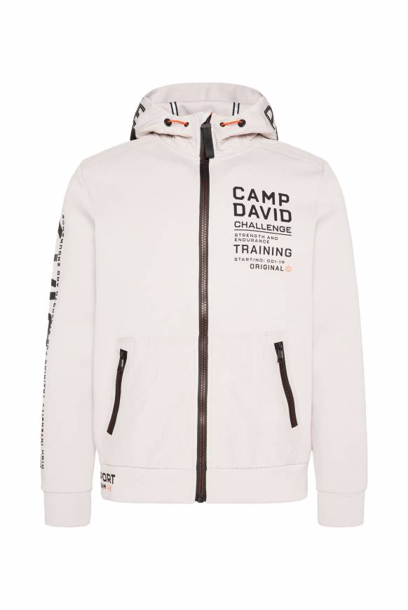 Soccx Kapuzensweatjacke Im Materialmix Mit Rubber Prints Shell