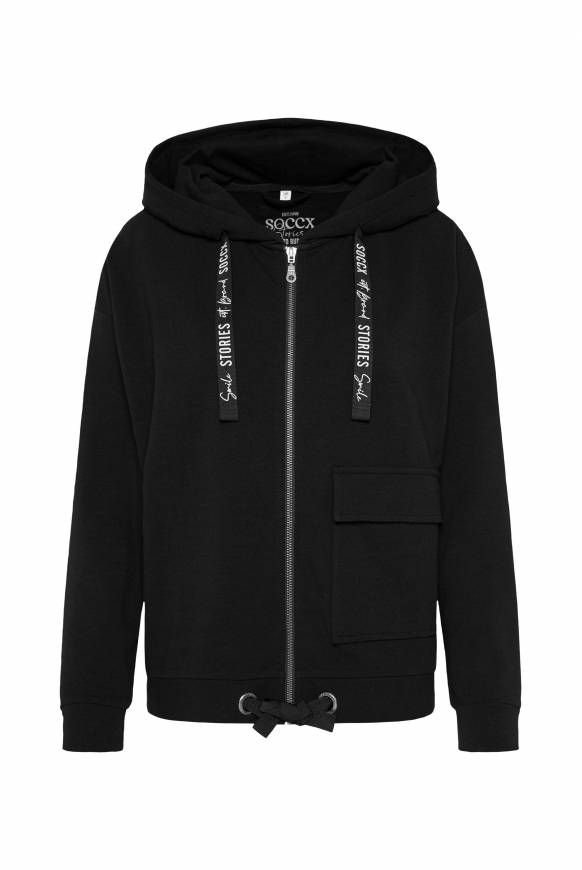 Soccx Kapuzensweatjacke Mit Einer Klappentasche Black