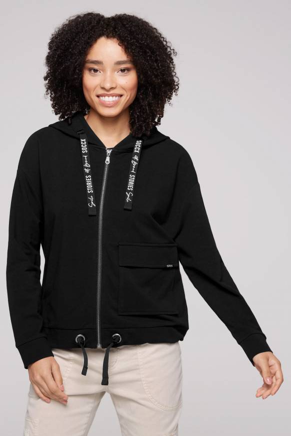 Soccx Kapuzensweatjacke Mit Einer Klappentasche Black
