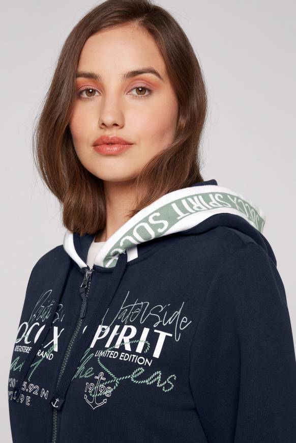 Soccx Kapuzensweatjacke Mit Intarsia-Logo-Details Blue Navy