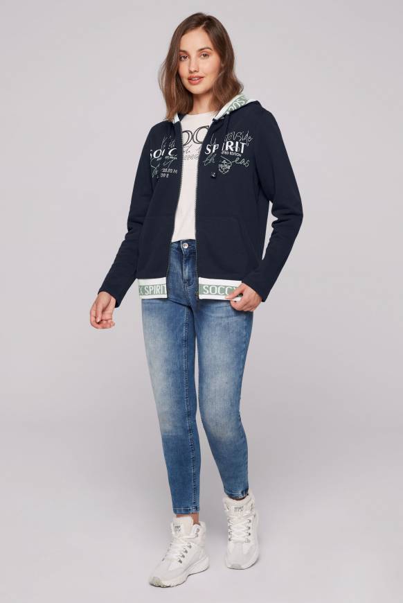 Soccx Kapuzensweatjacke Mit Intarsia-Logo-Details Blue Navy