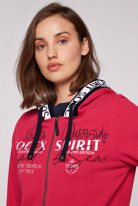 Soccx Kapuzensweatjacke Mit Intarsia-Logo-Details Clear Red