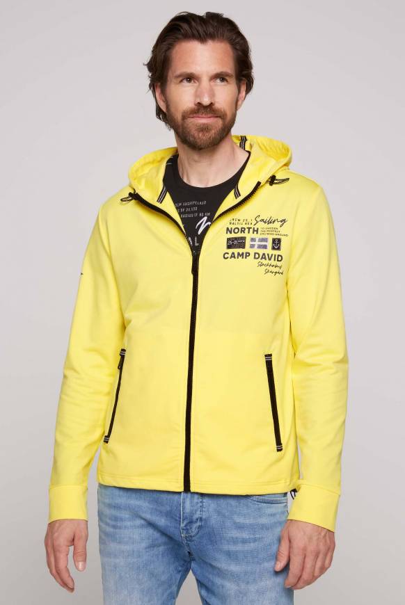 Soccx Kapuzensweatjacke mit Label-Applikationen light lime