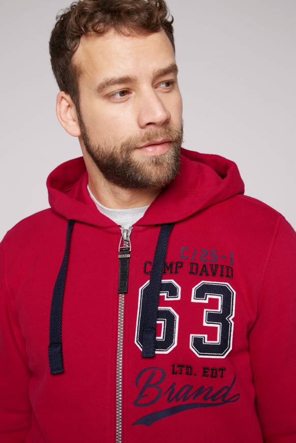 Soccx Kapuzensweatjacke Mit Retro-Artwork Royal Red