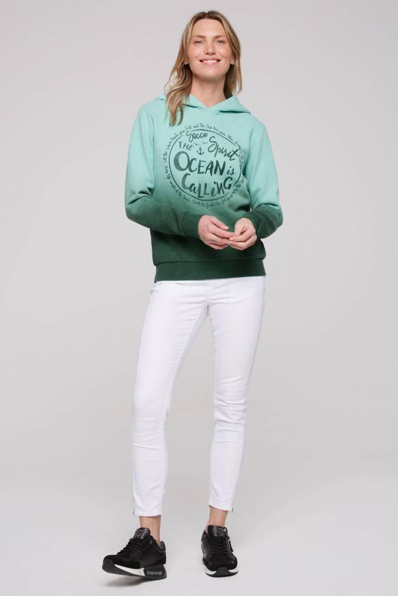 Soccx Kapuzensweatshirt Dip Dye Mit Print Flash Aqua