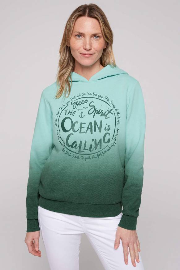 Soccx Kapuzensweatshirt Dip Dye mit Print flash aqua
