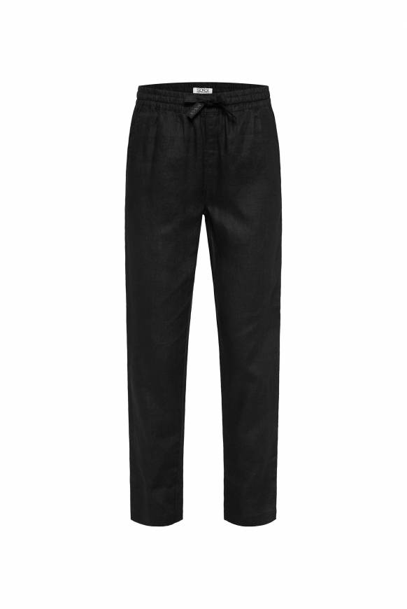 Soccx Klassische Leinenhose Mit Elastikbund Black XXXL