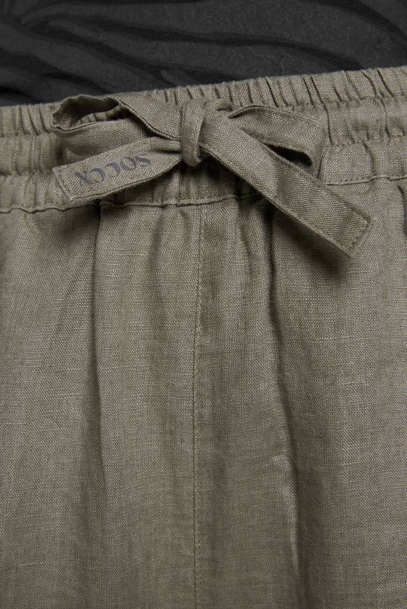 Soccx Klassische Leinenhose Mit Elastikbund Desert Olive XXXL