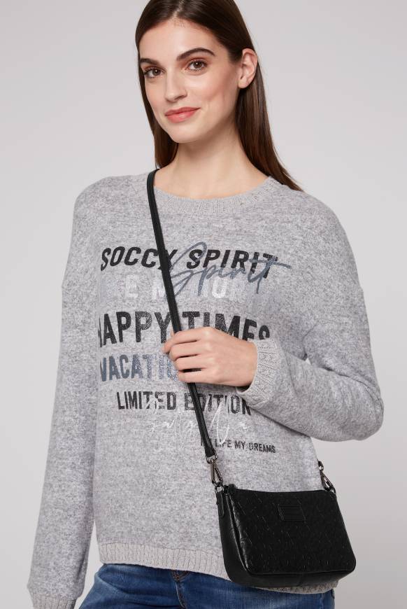 Soccx Kleine Umhängetasche mit Logo-Prägungen black