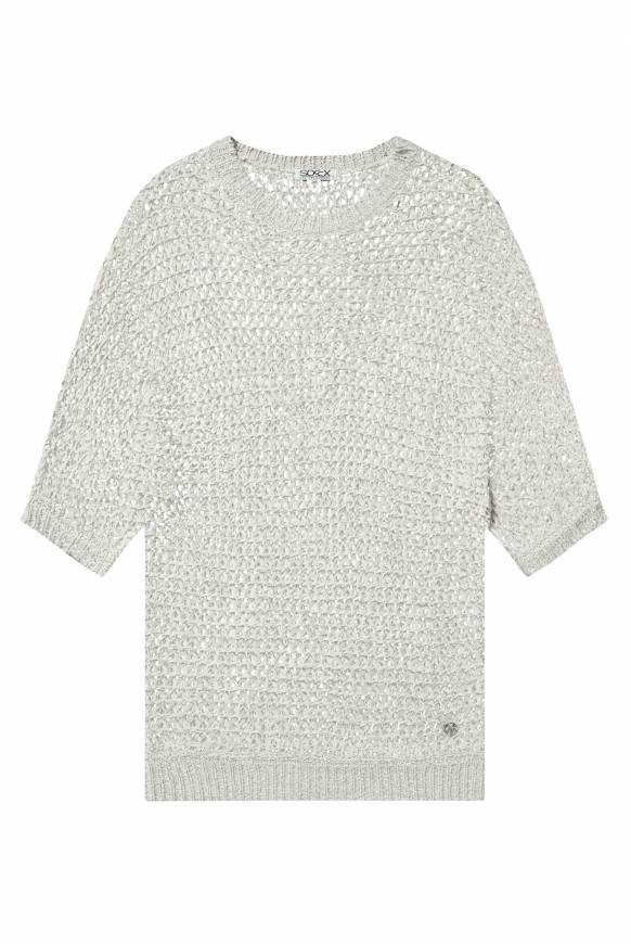 Soccx Kurzarm-Pullover Aus Strukturgarn Stone Beige