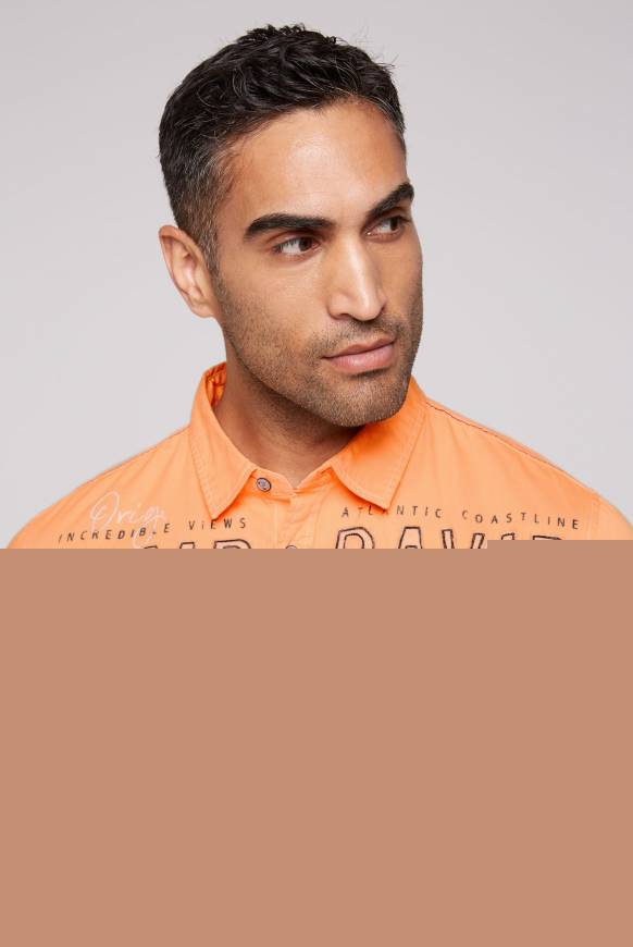 Soccx Kurzarmhemd Mit Logo-Applikationen Sunrise Orange