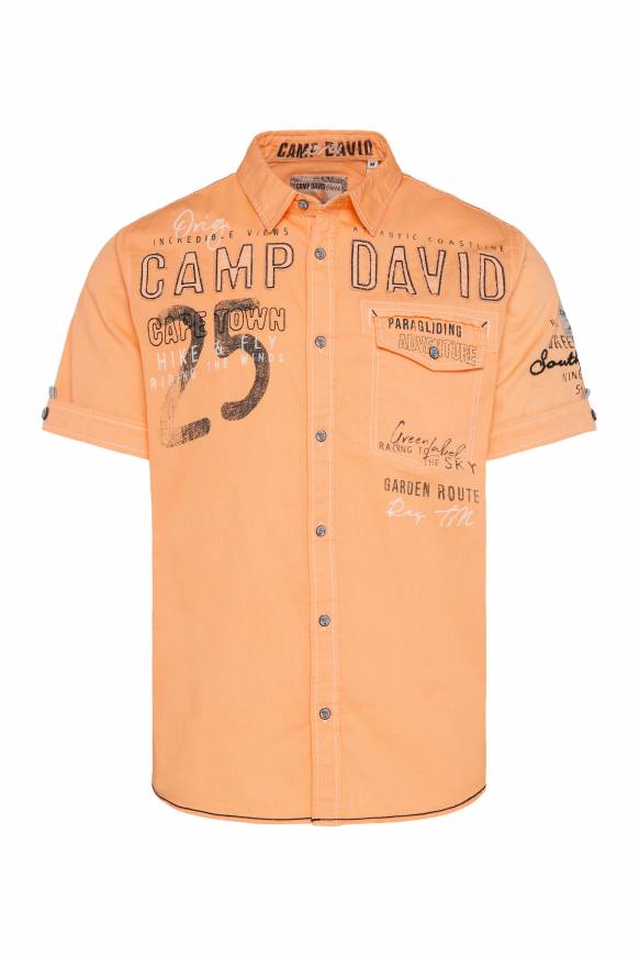 Soccx Kurzarmhemd Mit Logo-Applikationen Sunrise Orange