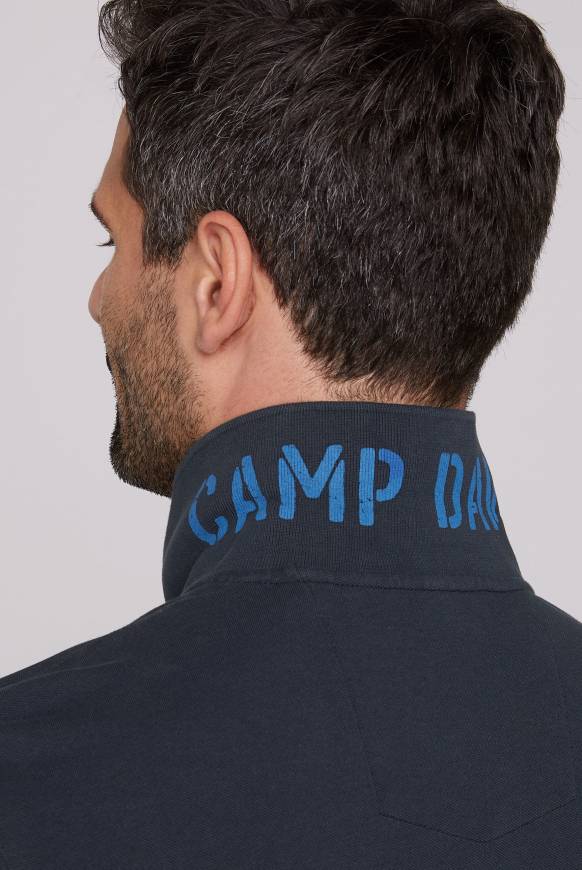 Soccx Kurzarmpolo Aus Pikee Mit Label Print Classic Navy