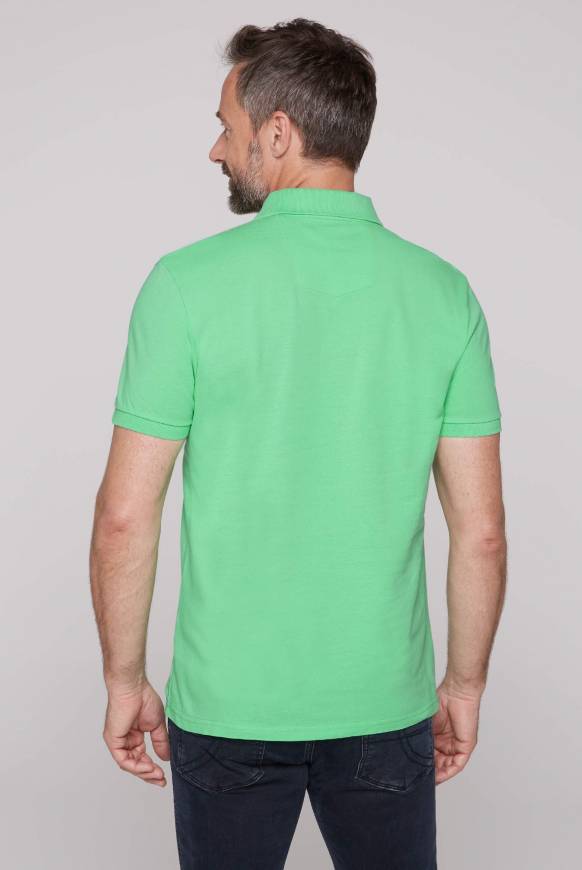 Soccx Kurzarmpolo Aus Pikee Mit Label Print Regatta Green