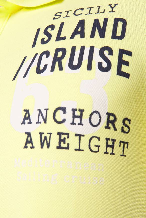 Soccx Kurzarmpolo Aus Pikee Mit Label Print Sunlight