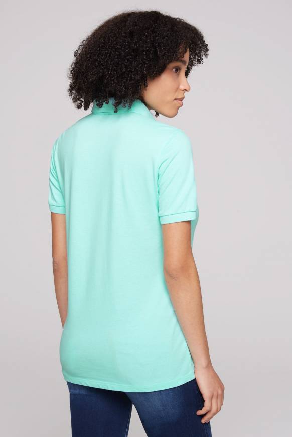 Soccx Kurzarmpolo Aus Pikee Mit Logo Print Aqua Green