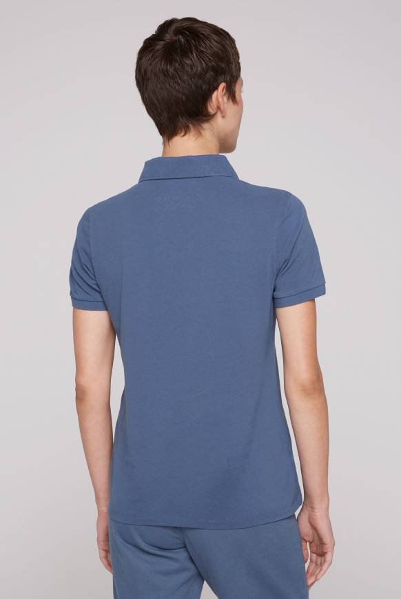 Soccx Kurzarmpolo Aus Pikee Mit Logo Print Blue Haze