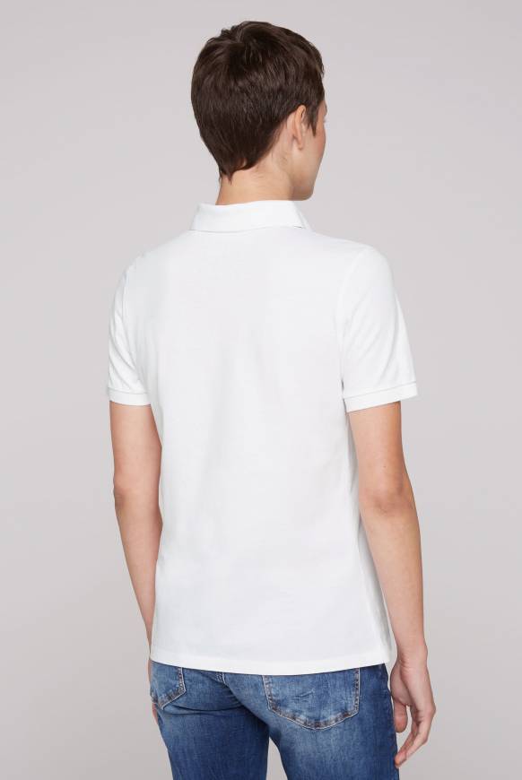 Soccx Kurzarmpolo Aus Pikee Mit Logo Print Opticwhite