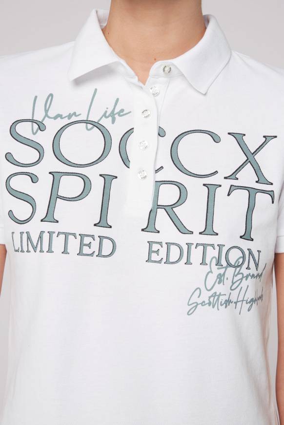 Soccx Kurzarmpolo Aus Pikee Mit Logo Print Opticwhite