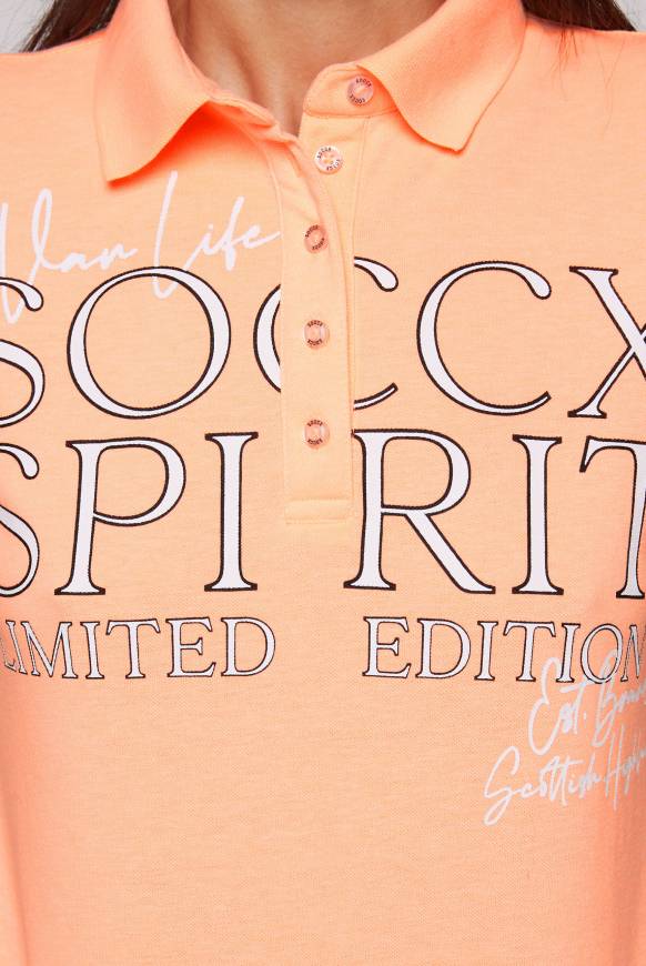 Soccx Kurzarmpolo Aus Pikee Mit Logo Print Speed Orange L