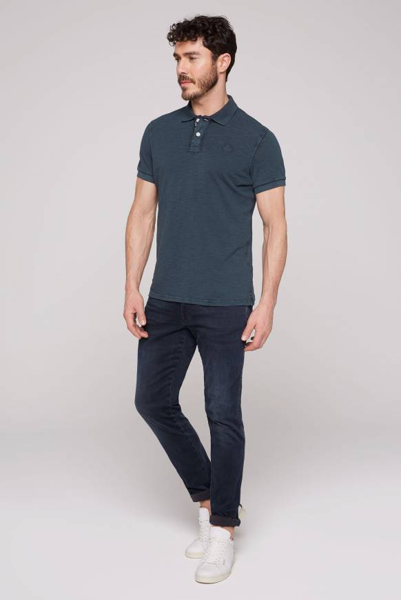 Soccx Kurzarmpolo Aus Pikee Mit Logostick Blue Navy S