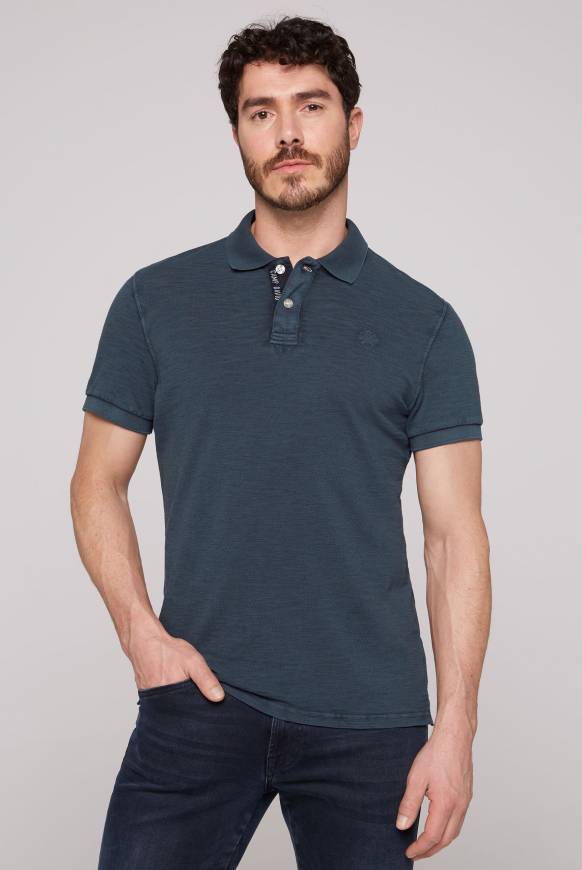 Soccx Kurzarmpolo Aus Pikee Mit Logostick Blue Navy S