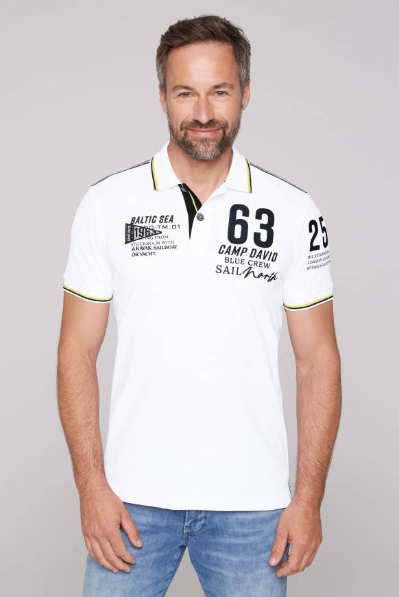 Soccx Kurzarmpolo Pikee mit Logo Artworks opticwhite