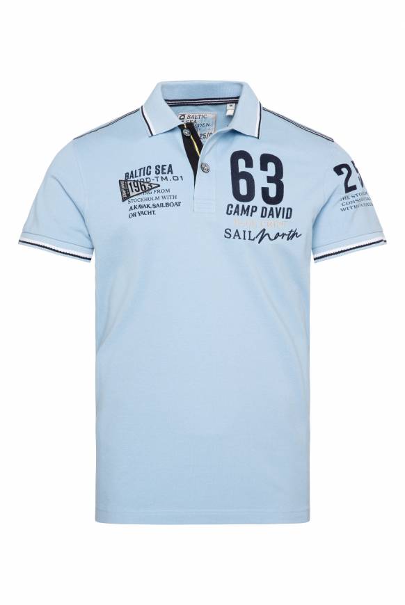 Soccx Kurzarmpolo Pikee Mit Logo Artworks Summer Blue