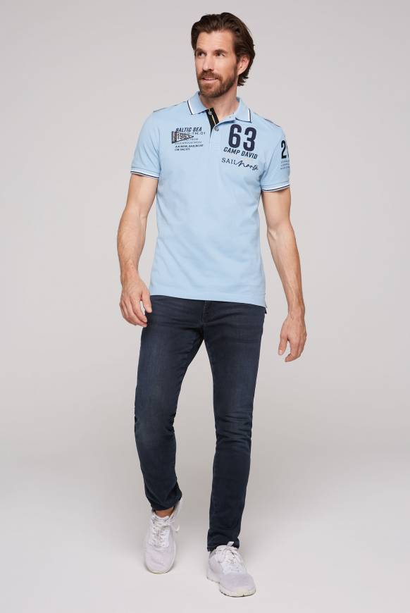 Soccx Kurzarmpolo Pikee Mit Logo Artworks Summer Blue