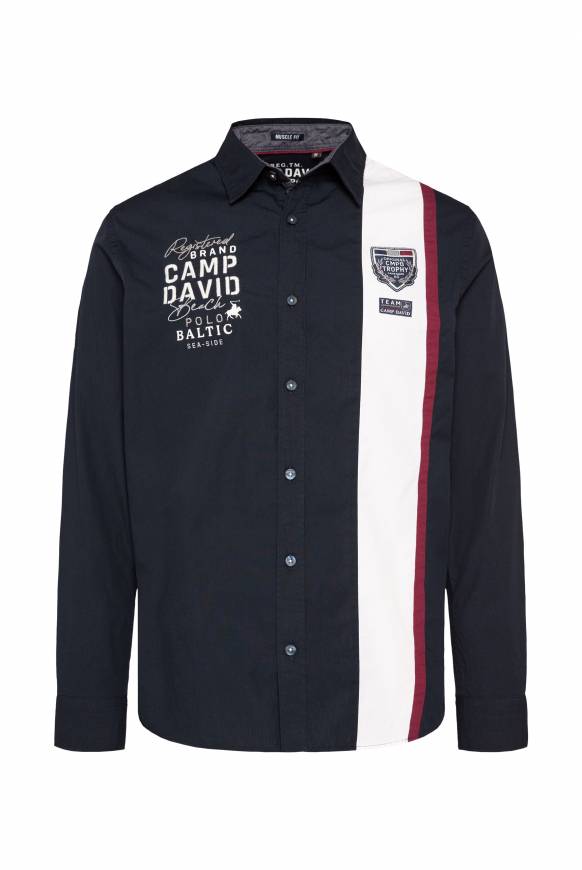 Soccx Langarmhemd Mit Color-Blocking Und Artworks Blue Navy