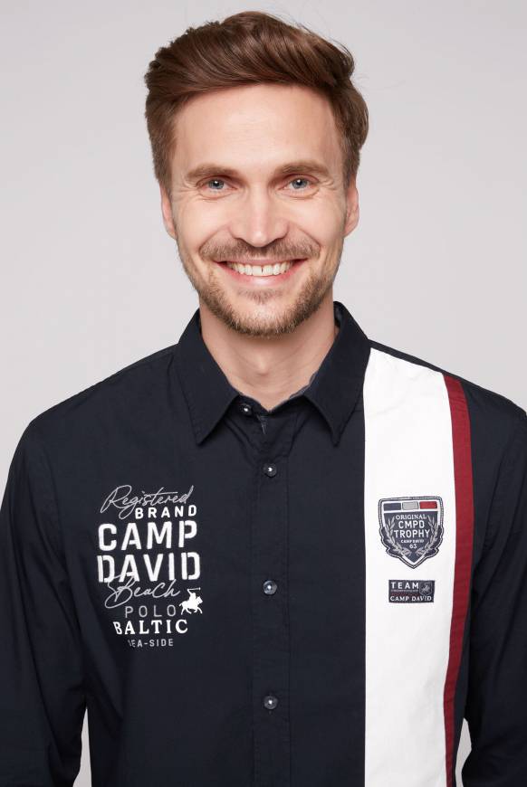 Soccx Langarmhemd Mit Color-Blocking Und Artworks Blue Navy