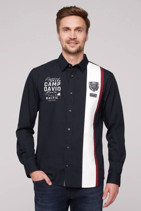 Soccx Langarmhemd mit Color-Blocking und Artworks blue navy