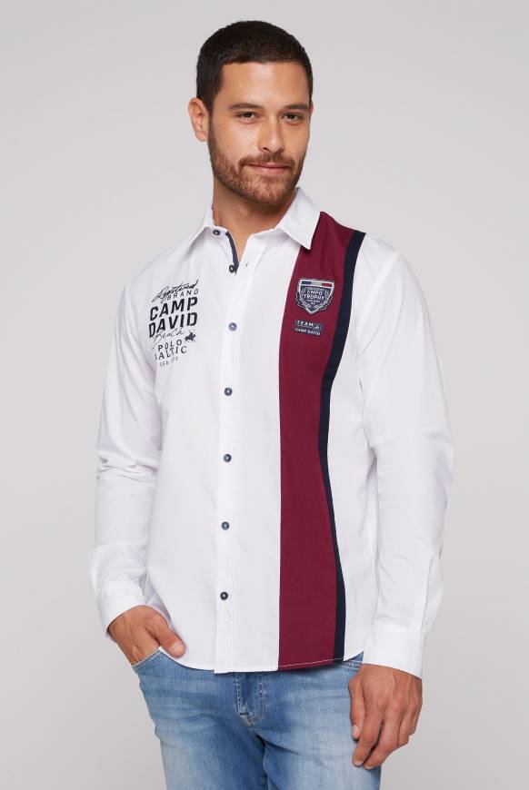 Soccx Langarmhemd mit Color-Blocking und Artworks opticwhite