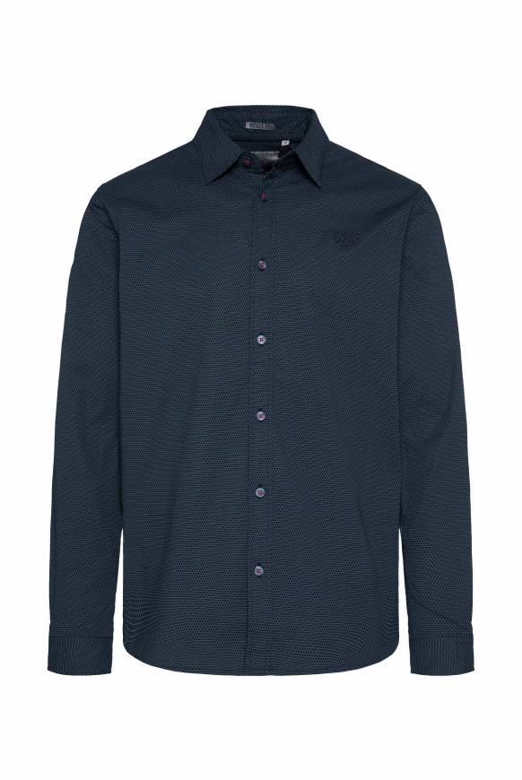 Soccx Langarmhemd Mit Filigranen All Over Print Blue Navy