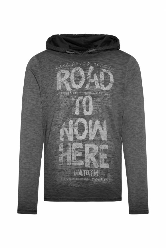 Soccx Langarmshirt Mit Kapuze Und Vintage Print Black