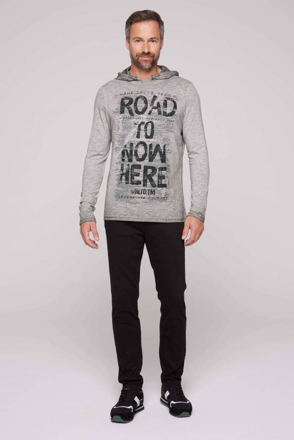 Soccx Langarmshirt Mit Kapuze Und Vintage Print Shadow