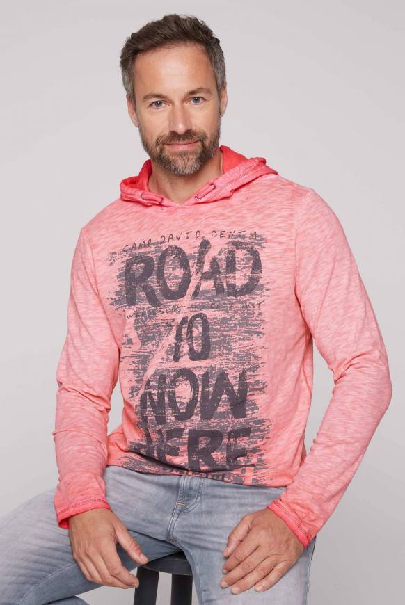 Soccx Langarmshirt mit Kapuze und Vintage Print sunrise